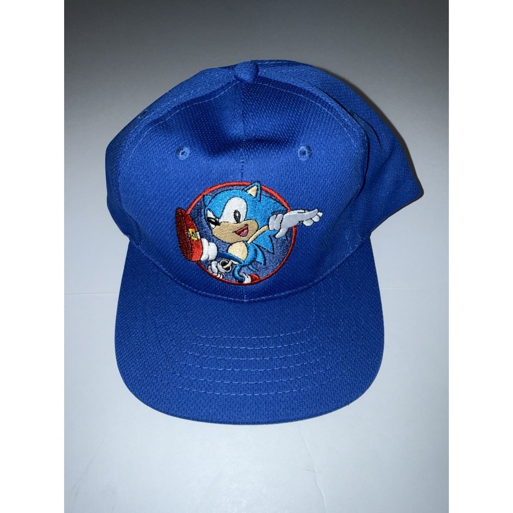 SEGA Sonic The Hedgehog Snapback Kid Hat Blue Adjustable Embroidered Cotton NWT